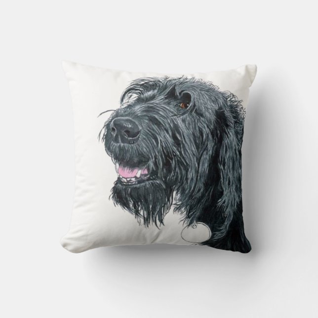 Almofada Labradoodle de sorriso (Frente)