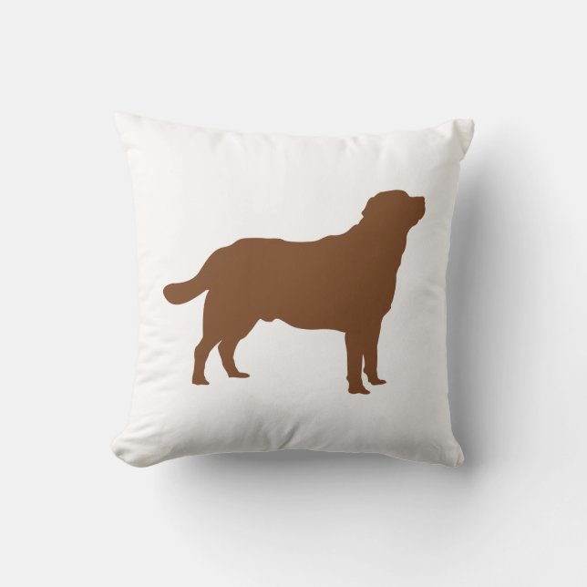 Almofada Labrador Brown Silhouette Lab (Frente)
