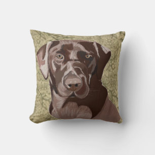 Almofada Labrador castanho chocolate