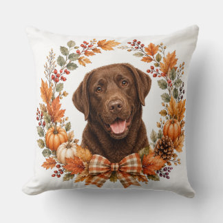 Almofada Labrador Chocolate Outono