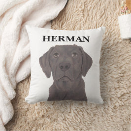 Almofada Labrador de Chocolate Reversível Personalizado