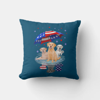 Almofada Labrador Retriever American Flag Shadow