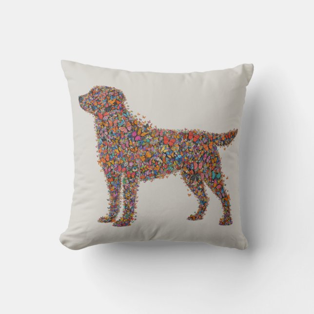 Almofada Labrador Retriever Butterfly Silhouette Dog Lover (Frente)