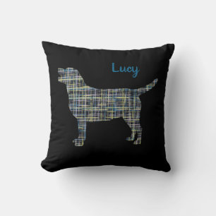 Almofada Labrador Retriever Dog 2Sided Grid Silhouname