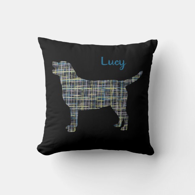Almofada Labrador Retriever Dog 2Sided Grid Silhouname (Frente)