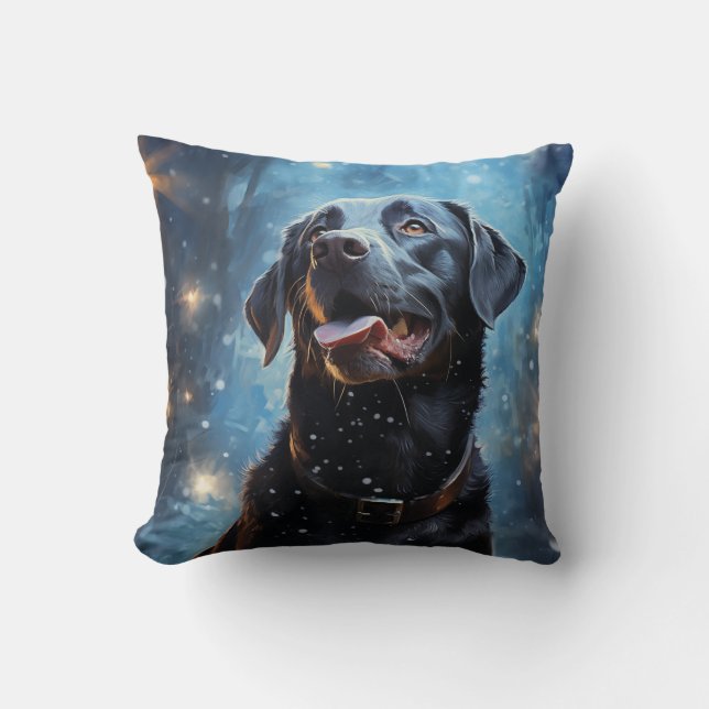 Almofada Labrador Retriever preto (Frente)