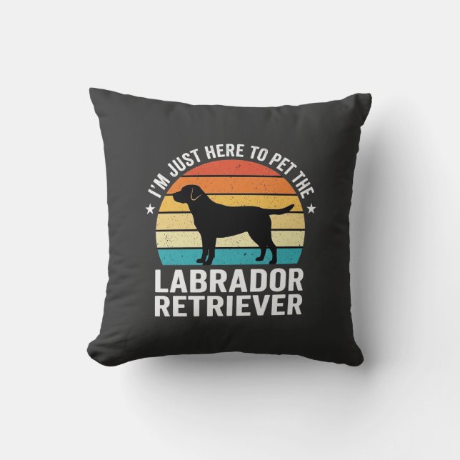 Almofada Labrador Retriever Retro Cão Acariciando (Frente)