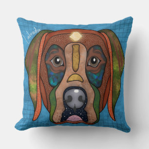 Almofada Labrador Travesseiro decorativo pintado à mão