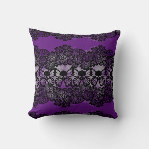Almofada Lace gótico, crânio,mariposa, máscara,2 design em 
