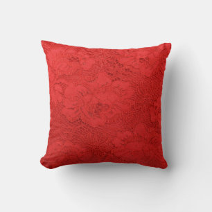 Almofada Lace vermelho elegante, textura perfeita