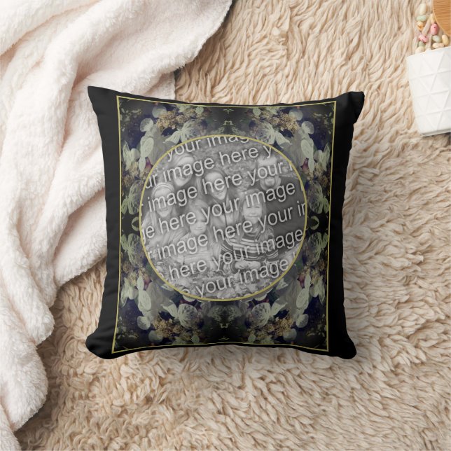 Almofada Lacecap Branco Hydrangea Frame Adicionar Sua Foto (Cobertor)