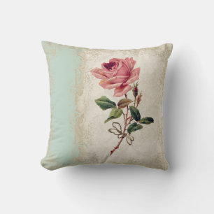 Almofada Laço de creme cor-de-rosa da hortelã n do vintag