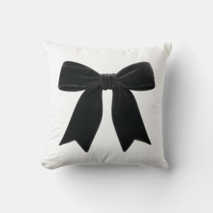 Almofada Laço de Veludo Preto Elegante Chique Moderno