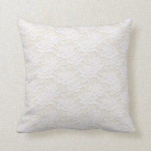 Almofada Laço floral branco bonito romântico