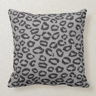 Almofada Laço líquido preto com teste padrão do leopardo