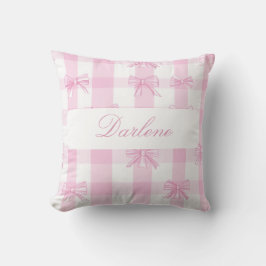 Almofada Laço Personalizado Rosa Xadrez