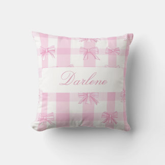 Almofada Laço Personalizado Rosa Xadrez