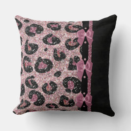 Almofada Laços de Fita Estampa de Leopardo Rosa RAB Rockabi