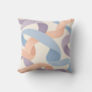 Almofada Laços de Fita Pastel em Lilás e Azul Pêssego