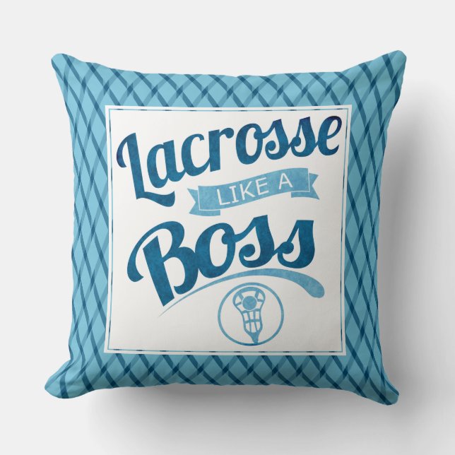 Almofada Lacrosse Como Um Travesseiro decorativo Azul Chefe (Frente)