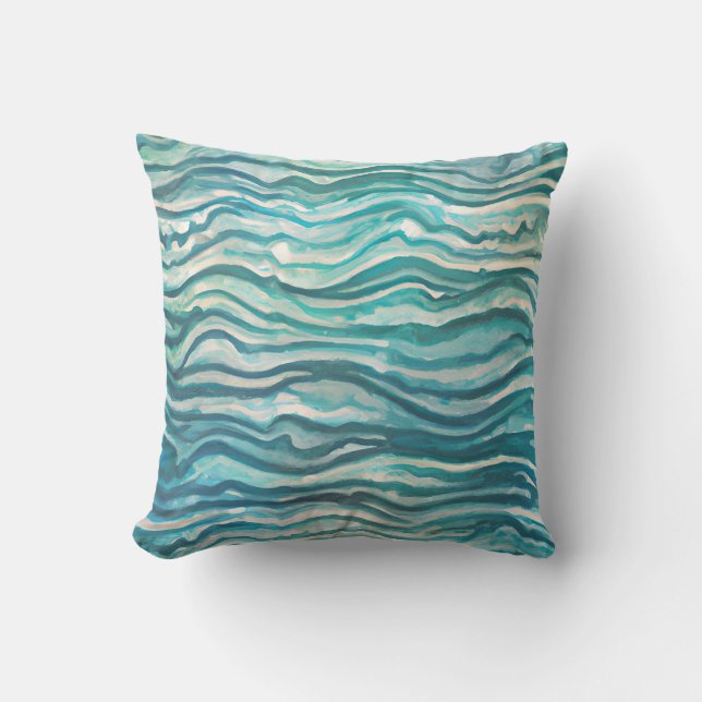 Almofada Lado de Aquarela - Teto de Ondas Piscantes (Frente)