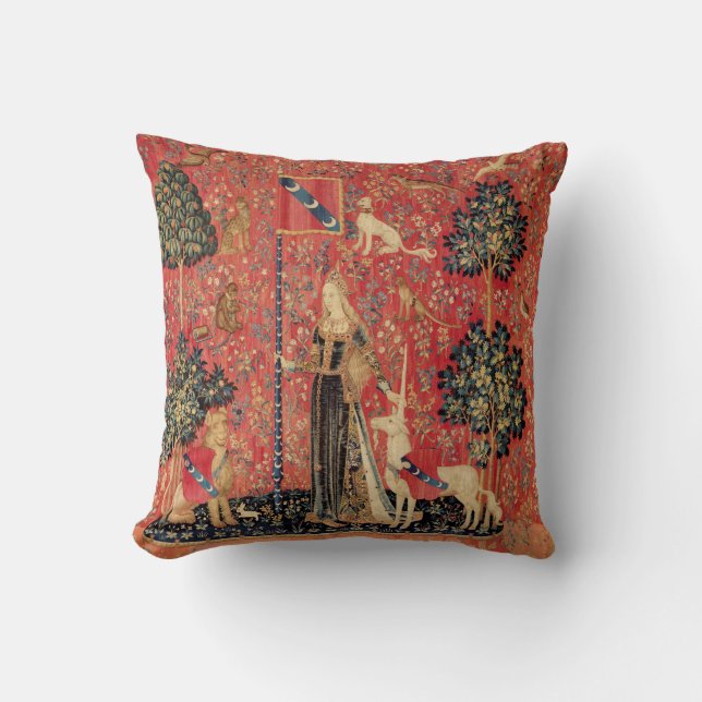 Almofada LADY E UNICORN Lion,Flores Fantásticas,Animais (Frente)