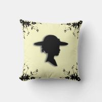 Lady in Picture Hat Vintage Silhouette