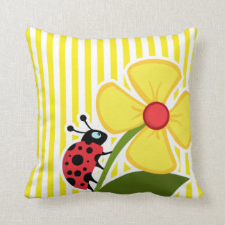 Almofada Ladybug; Aureolin Yellow Stripes; Stripes Stripes