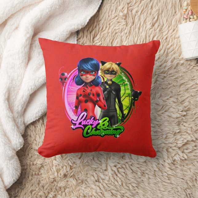 Almofada Ladybug e Cat Noir | Sortudo e encantador (Cobertor)