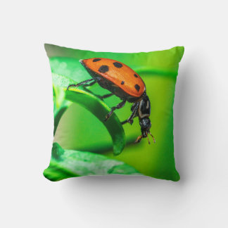 Almofada Ladybug Macro Throw Pillow Nature-Inspired Decor