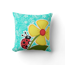 Ladybug no Aqua Color Paisley; Floral