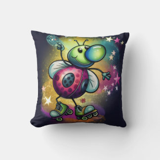 Almofada Ladybug Roller Disco Throw Pillow