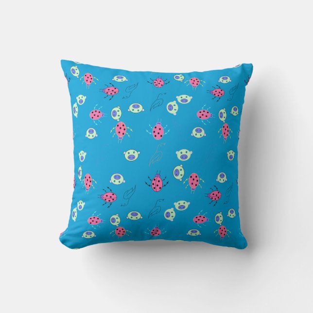 Almofada Ladybug, Sparrow e Animal Face Patterno (Frente)