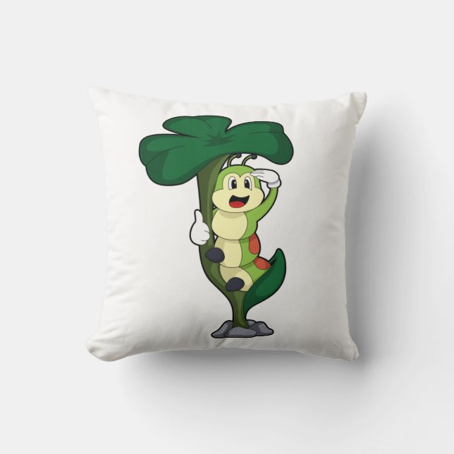 Almofada Lagarta com Folha (Frente)