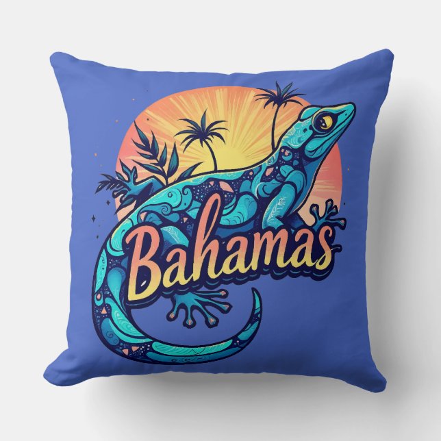 Almofada Lagarto das Bahamas no Caribe (Frente)