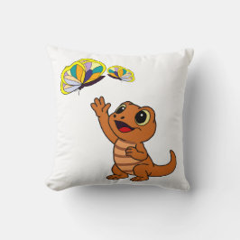 Almofada Lagarto de Desenho Animado Marrom Fofo Alcançando 