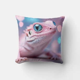 Almofada Lagarto Rosa Pequenino com Olhos Azuis Grandes