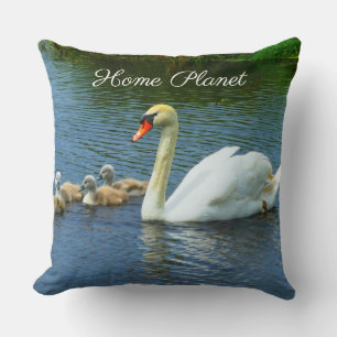 Almofada Lago dos Cisnes Fofo & Caligrafia do Planeta Natal