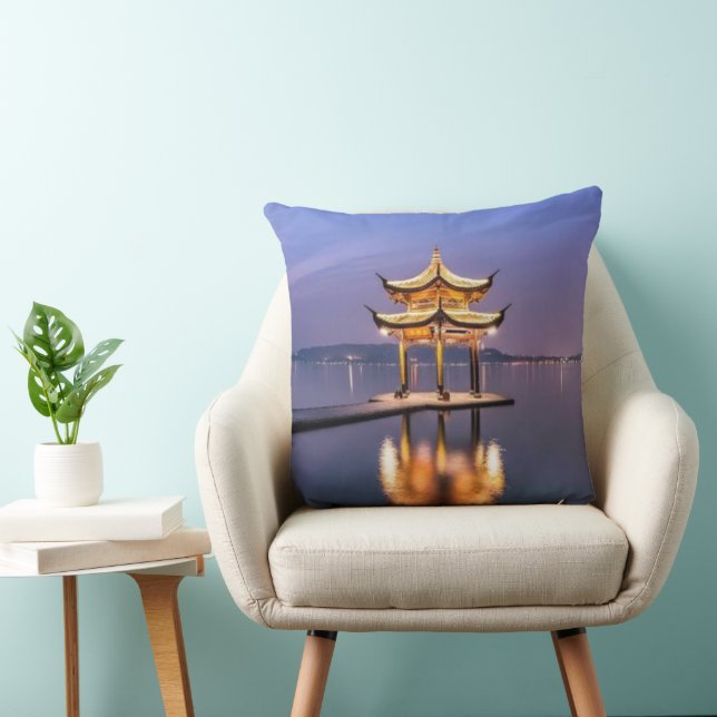 Almofada Lago Ocidental, Hangzhou, Travesseiro decorativo c (Cadeira)