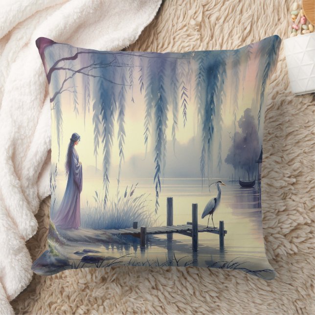 Almofada Lago Serene Fantasy com Willow e Heron (Cobertor)