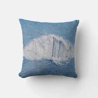 Almofada lágrima de textura denim com orifício e roscos