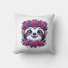 Almofada Lama Adorável com Coroa Floral