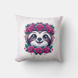 Almofada Lama Adorável com Coroa Floral