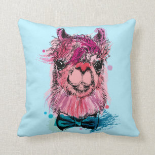 Almofada Lama cor-de-rosa bonito