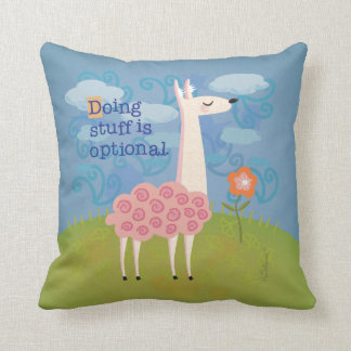 Almofada Lama cor-de-rosa no travesseiro decorativo da cume