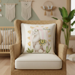 Almofada Lama Personalizado, Animais Bebês, Boho, Arco-Íris