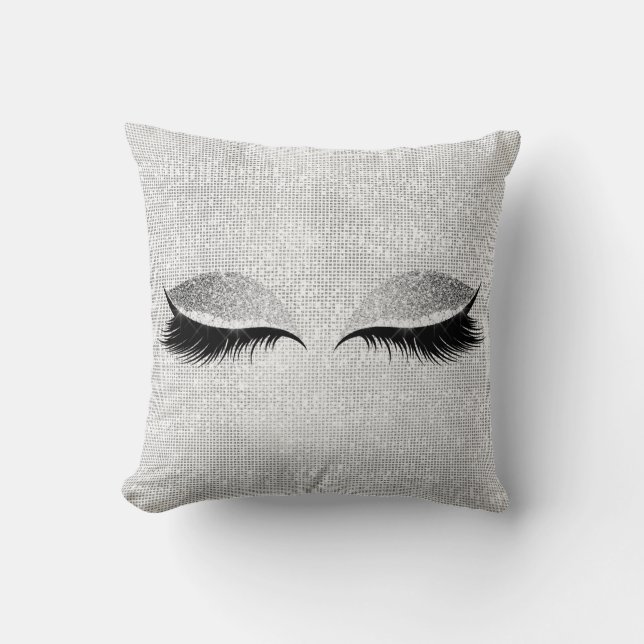 Almofada Lâmpadas de Ativação do Glam Preto da Sequência de (Frente)