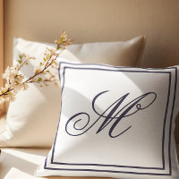 Lança Branca de Monograma Personalizado Elegante