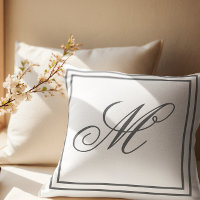 Lança Branca de Monograma Personalizado Elegante