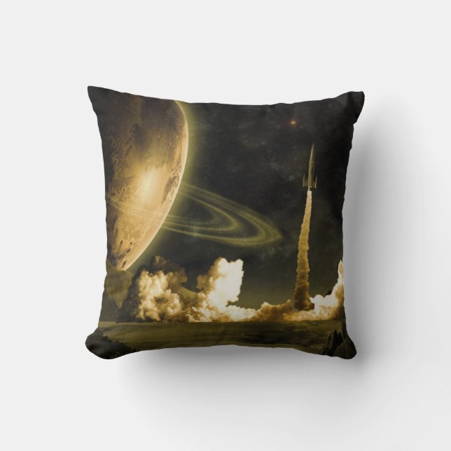 Almofada Lançamento Espacial Vintage (Frente)